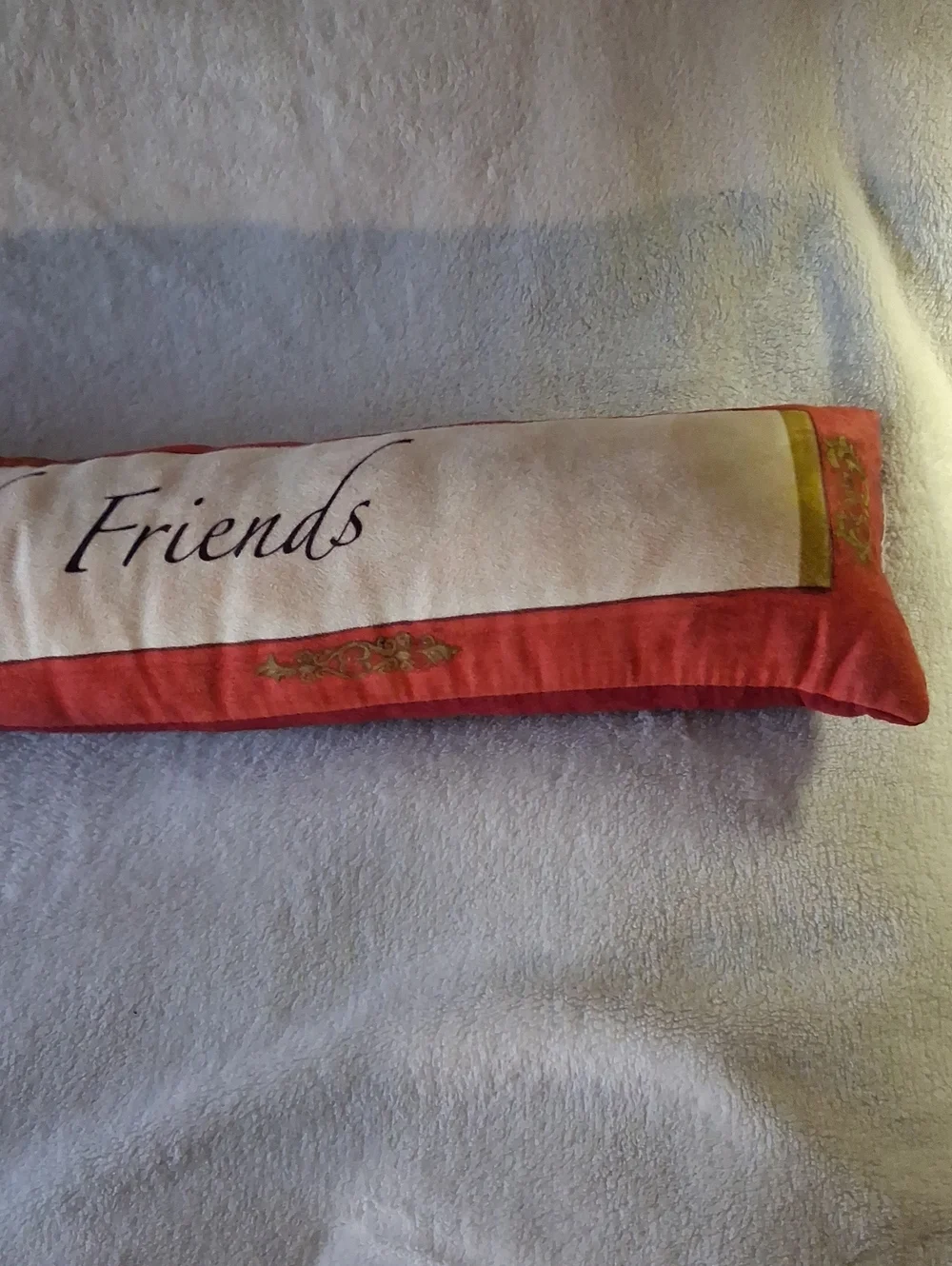 Faith Family and Friends Long Decorative Draft Stopper  - Red and Cream Pillow